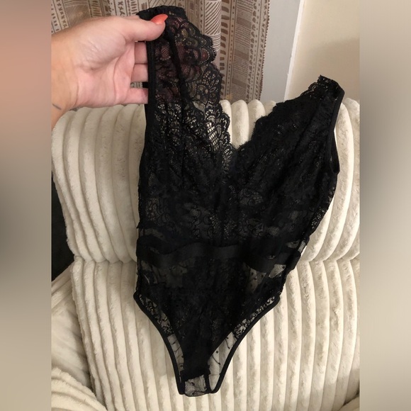 Sheer Black Thong Teddy Lingerie - Picture 5 of 11